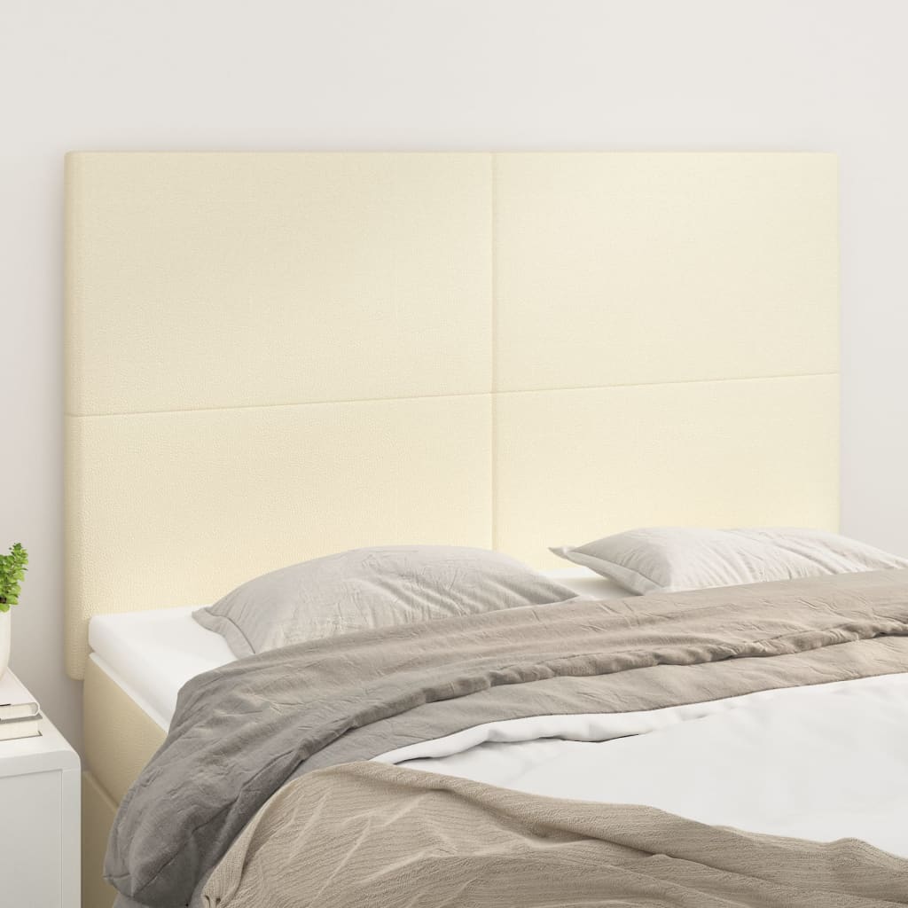 Testiera Crema 144x5x118/128 cm Similpelle