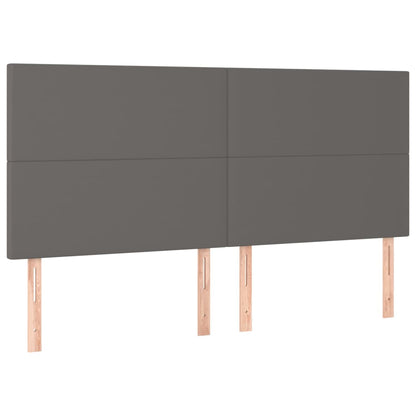 Testiere 4 pz Grigie 100x5x78/88 cm in Similpelle