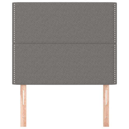 Testiera 2 pz Grigio Scuro 80x5x78/88 cm in Tessuto