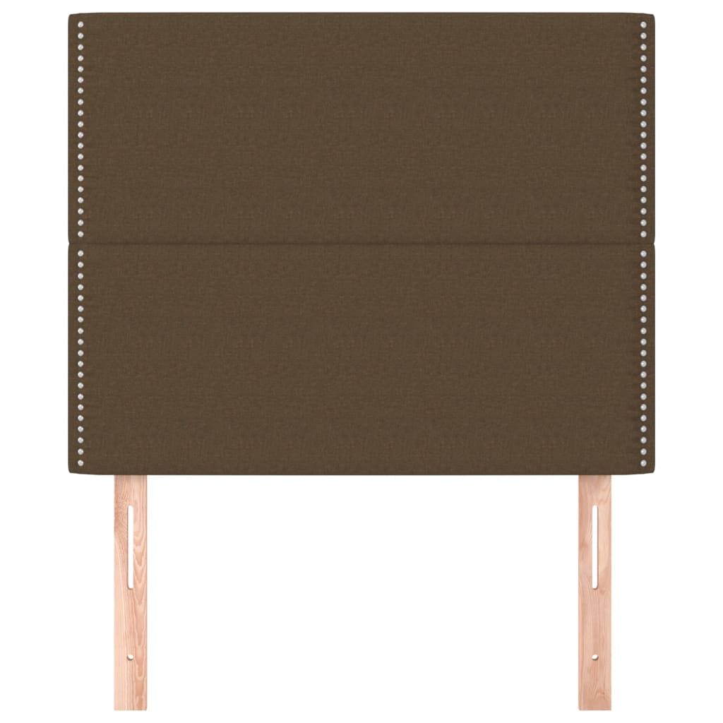 Testiera 2 pz Marrone Scuro 80x5x78/88 cm in Tessuto