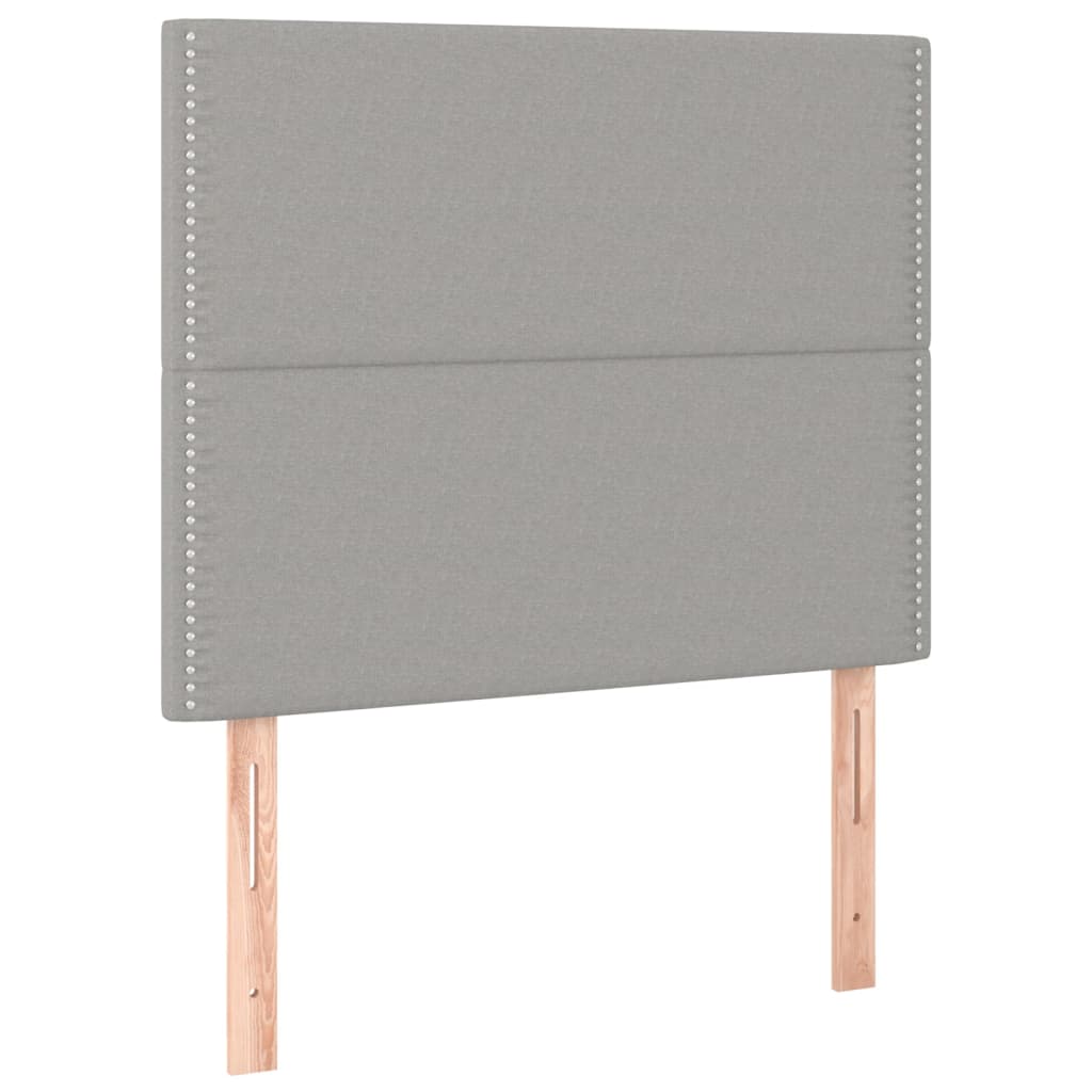 Testiera 2 pz Grigio Chiaro 90x5x78/88 cm in Tessuto