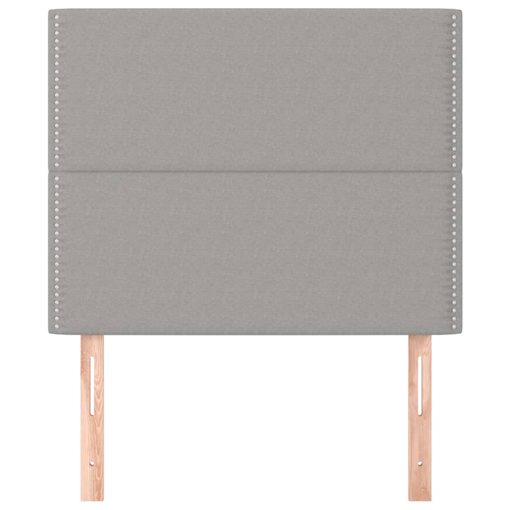 Testiera 2 pz Grigio Chiaro 90x5x78/88 cm in Tessuto
