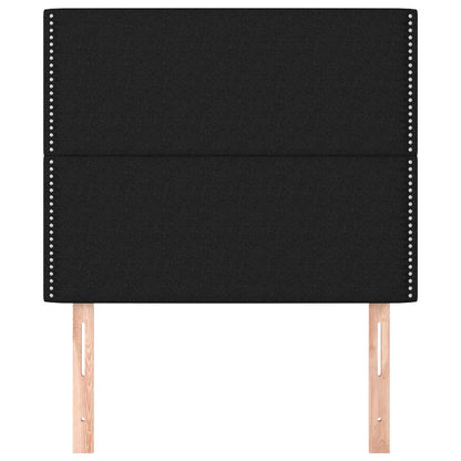 Testiera 2 pz Nera 90x5x78/88 cm in Tessuto