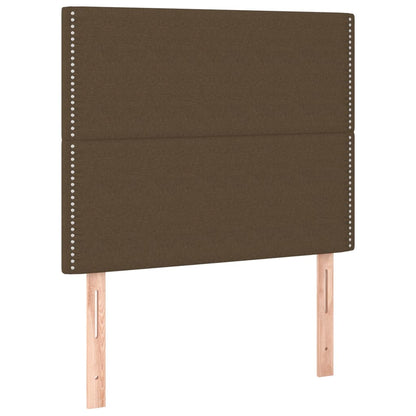 Testiera 2 pz Marrone Scuro 90x5x78/88 cm in Tessuto