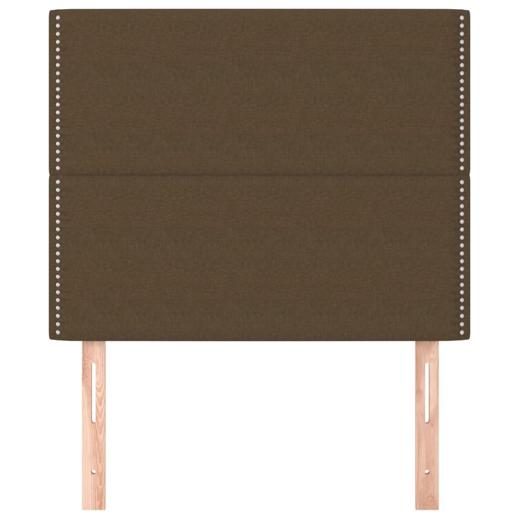Testiera 2 pz Marrone Scuro 90x5x78/88 cm in Tessuto