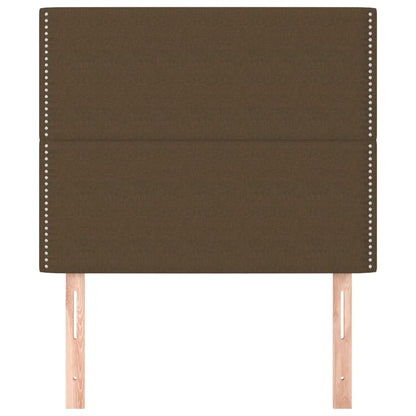 Testiera 2 pz Marrone Scuro 90x5x78/88 cm in Tessuto