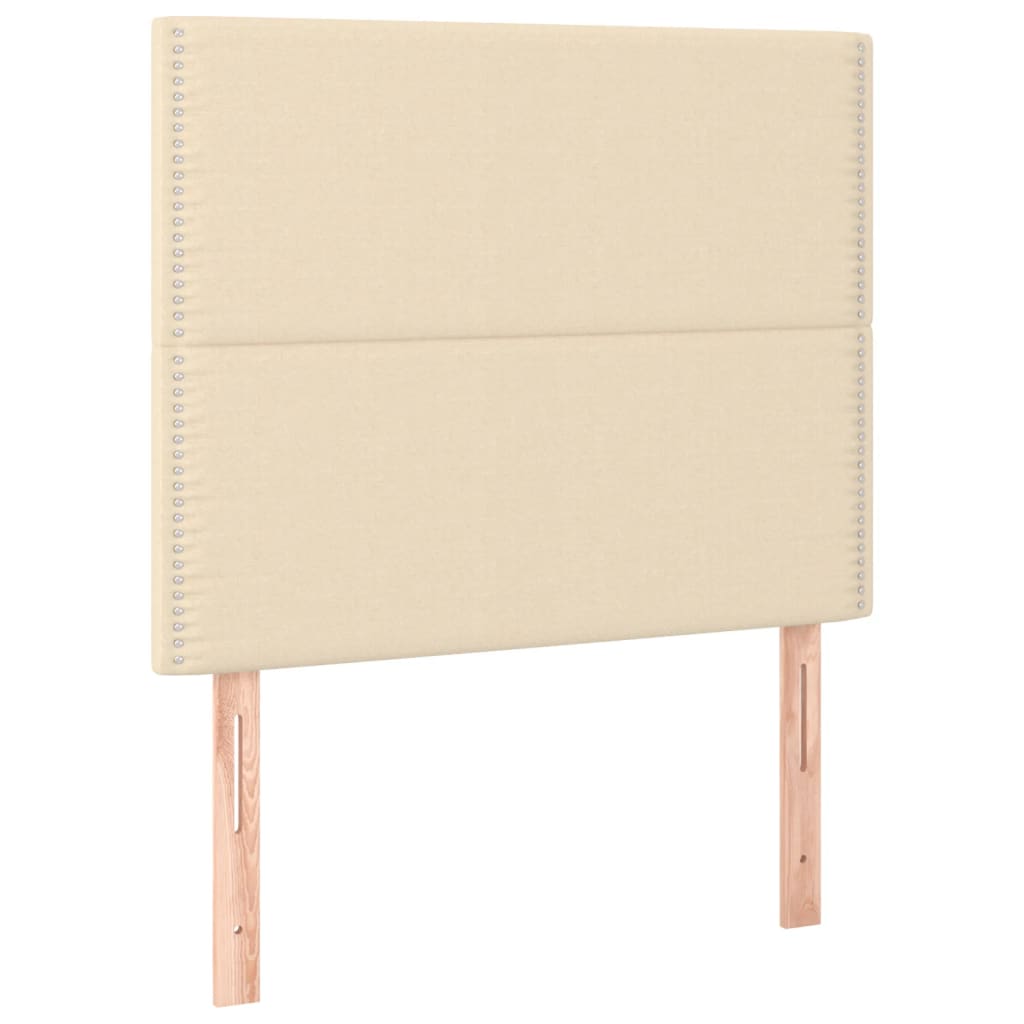 Testiera 2 pz Crema 90x5x78/88 cm in Tessuto