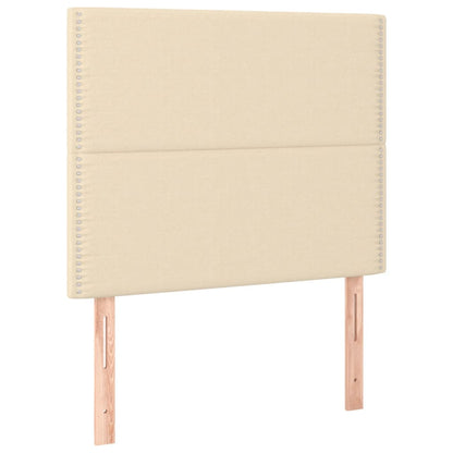 Testiera 2 pz Crema 90x5x78/88 cm in Tessuto