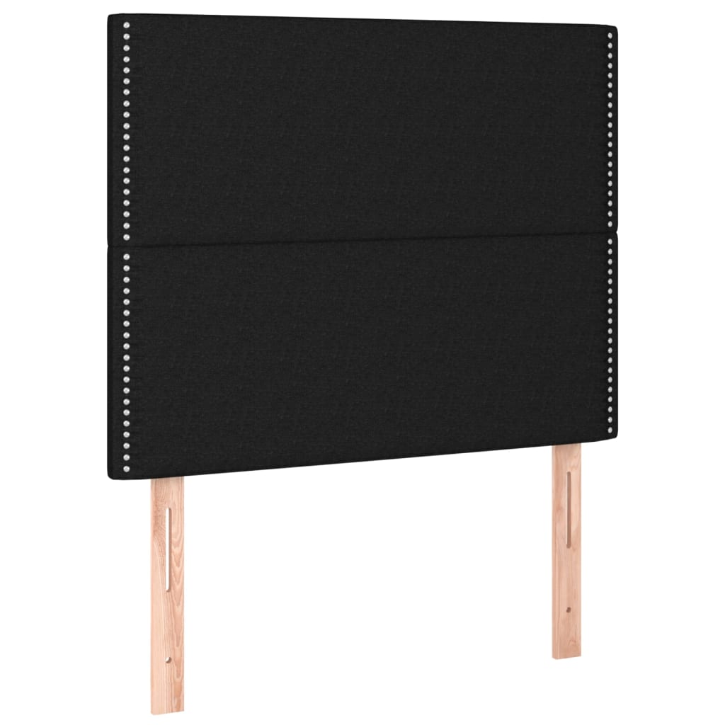 Testiere 2 pz Nero 100x5x78/88 cm in Tessuto