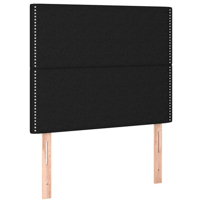 Testiere 2 pz Nero 100x5x78/88 cm in Tessuto