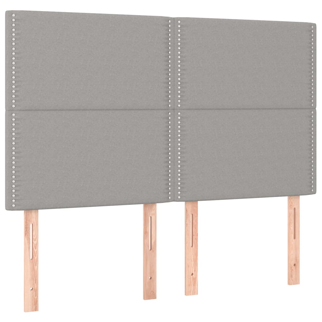 Testiere 4 pz Grigio Chiaro 72x5x78/88 cm in Tessuto