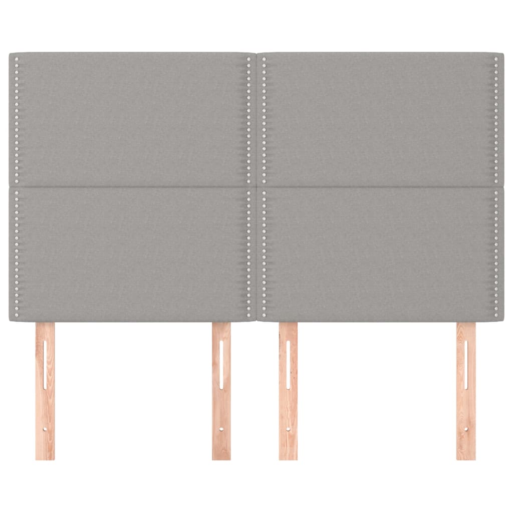 Testiere 4 pz Grigio Chiaro 72x5x78/88 cm in Tessuto