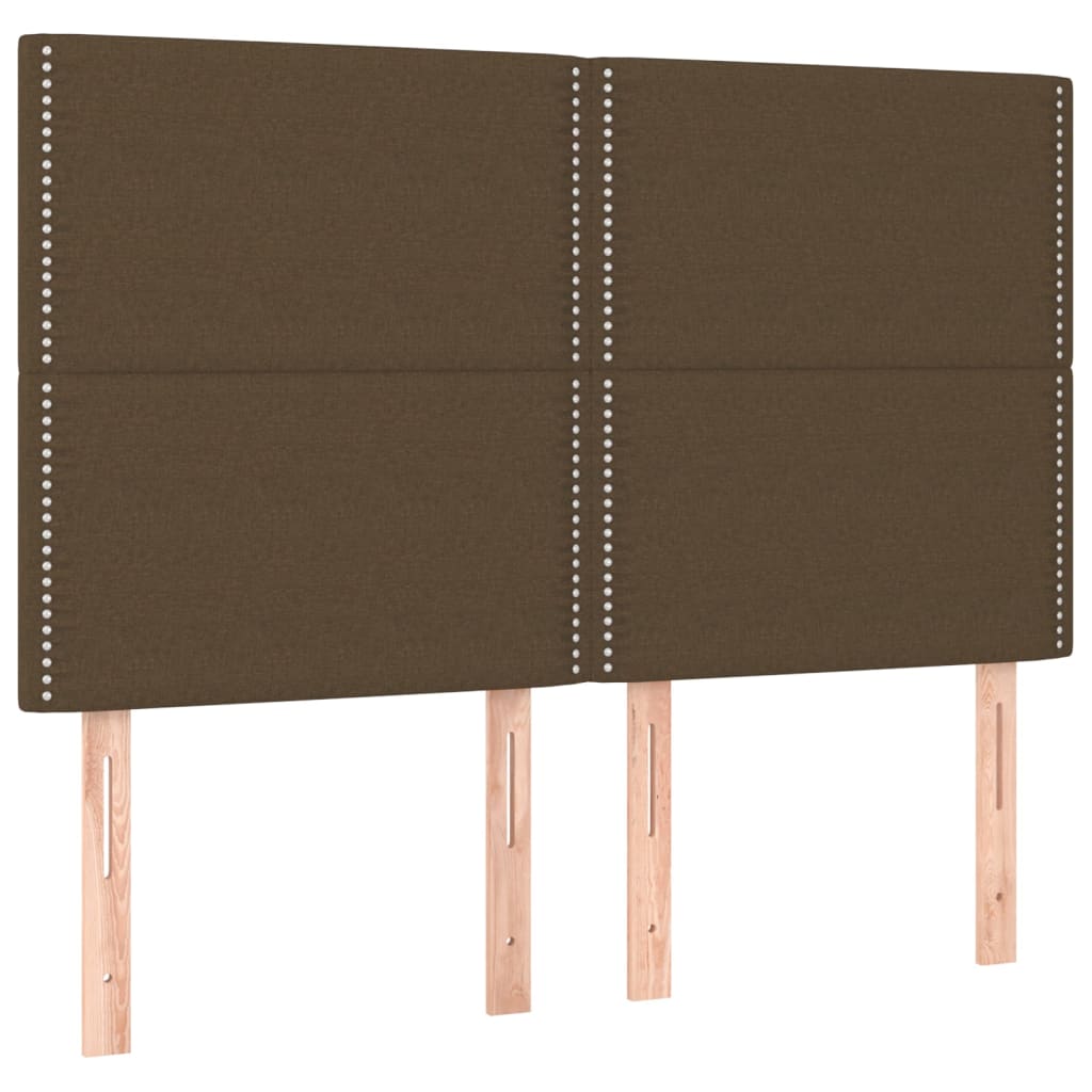 Testiere 4 pz Marrone Scuro 72x5x78/88 cm in Tessuto