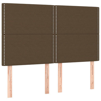 Testiere 4 pz Marrone Scuro 72x5x78/88 cm in Tessuto