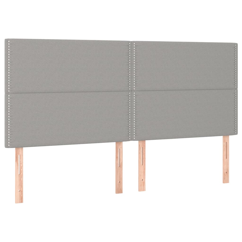 Testiera 4 pz Grigio Chiaro 80x5x78/88 cm in Tessuto