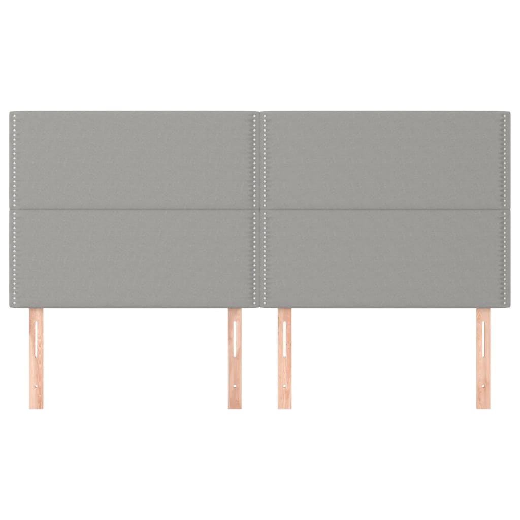 Testiera 4 pz Grigio Chiaro 80x5x78/88 cm in Tessuto