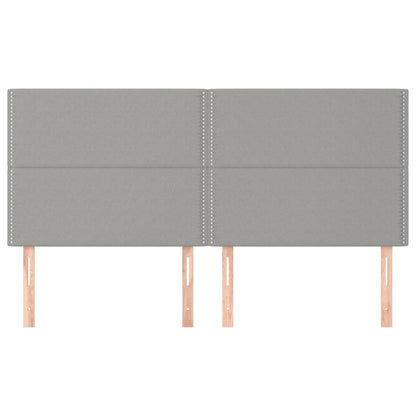 Testiera 4 pz Grigio Chiaro 80x5x78/88 cm in Tessuto