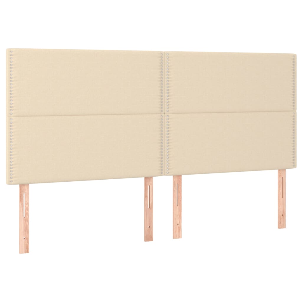 Testiera 4 pz Crema 80x5x78/88 cm in Tessuto