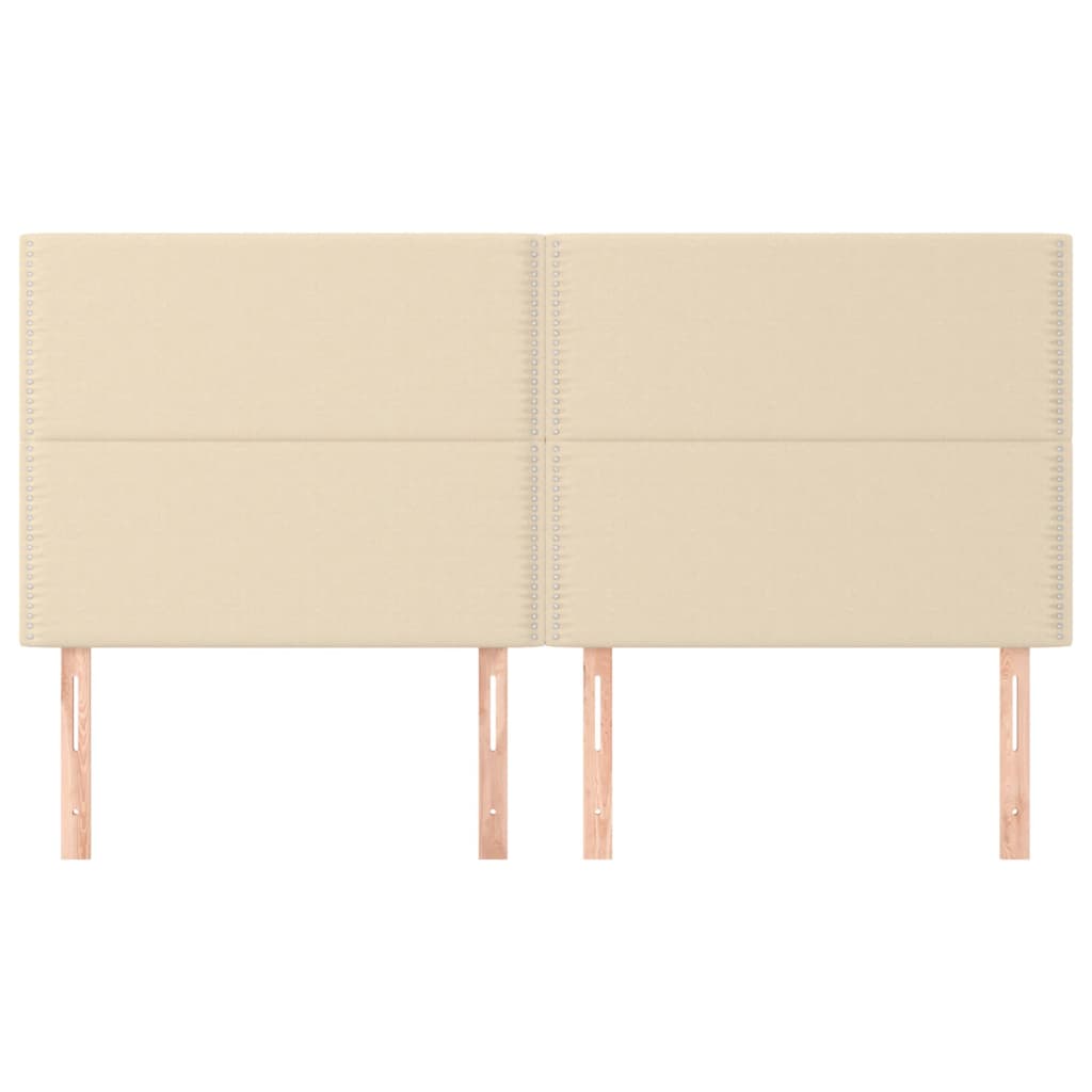 Testiera 4 pz Crema 80x5x78/88 cm in Tessuto