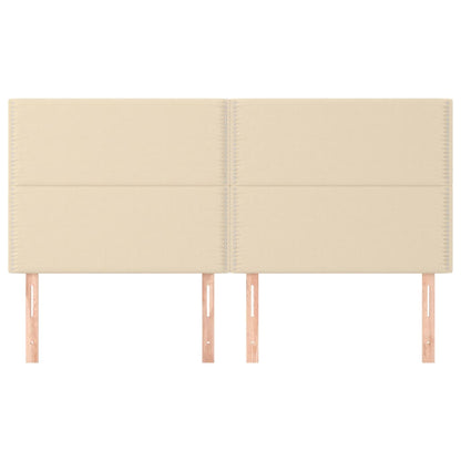 Testiera 4 pz Crema 80x5x78/88 cm in Tessuto