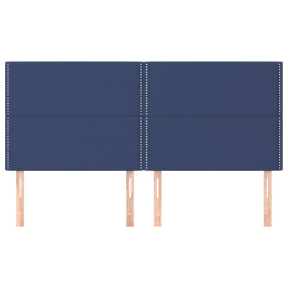 Testiera 4 pz Blu 80x5x78/88 cm in Tessuto