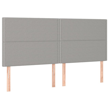Testiera 4 pz Grigio Chiaro 90x5x78/88 cm in Tessuto