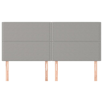 Testiera 4 pz Grigio Chiaro 90x5x78/88 cm in Tessuto