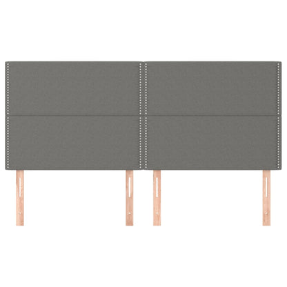 Testiera 4 pz Grigio Scuro 90x5x78/88 cm in Tessuto