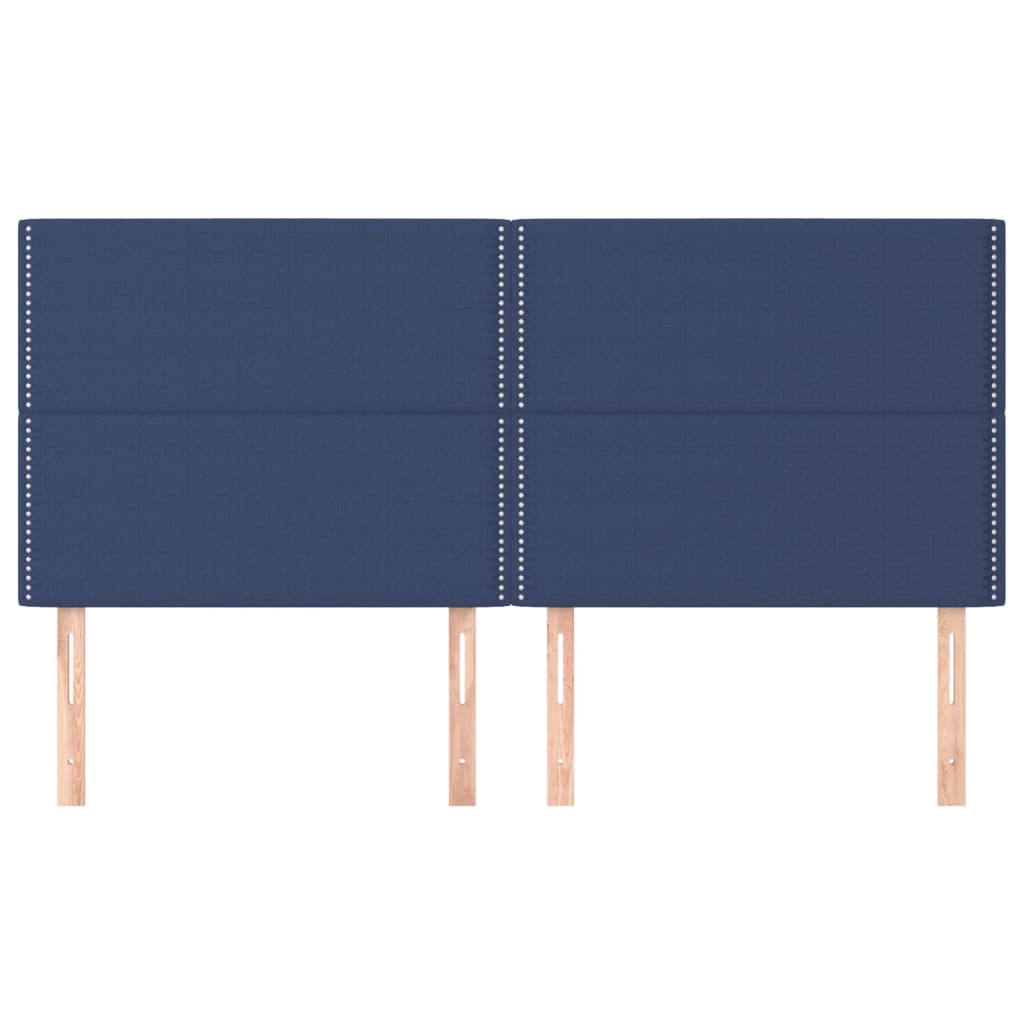 Testiera 4 pz Blu 90x5x78/88 cm in Tessuto