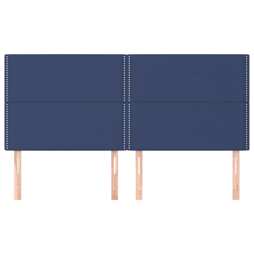 Testiera 4 pz Blu 90x5x78/88 cm in Tessuto