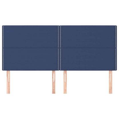 Testiera 4 pz Blu 90x5x78/88 cm in Tessuto