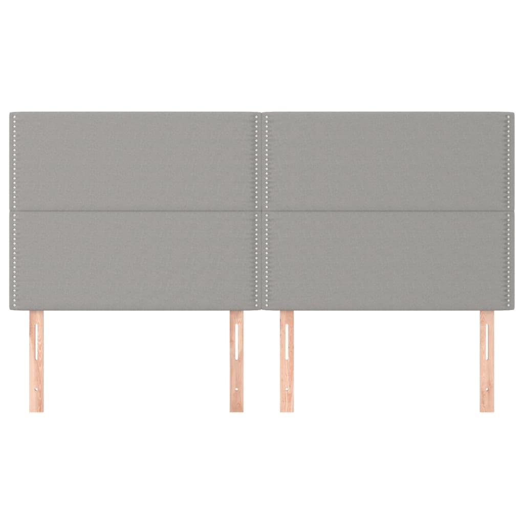 Testiere 4 pz Grigio Chiaro 100x5x78/88 cm in Tessuto