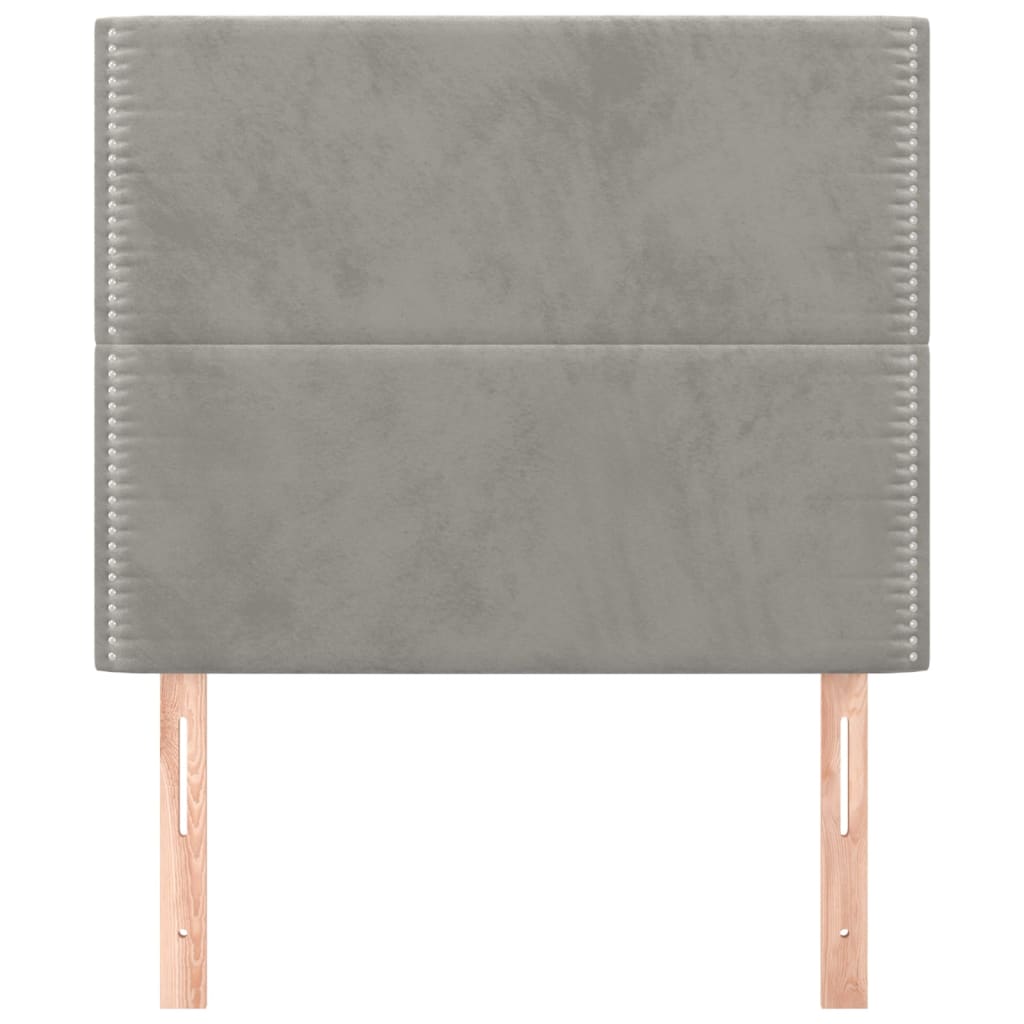 Testiera 2 pz Grigio Chiaro 80x5x78/88 cm in Velluto