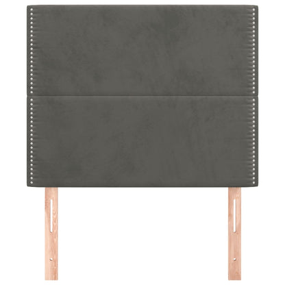 Testiera 2 pz Grigio Scuro 80x5x78/88 cm in Velluto