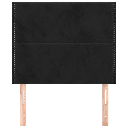 Testiera 2 pz Nera 80x5x78/88 cm in Velluto