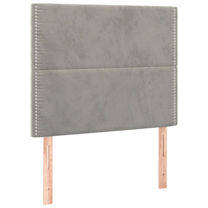 Testiera 2 pz Grigio Chiaro 90x5x78/88 cm in Velluto