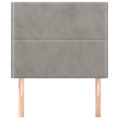 Testiera 2 pz Grigio Chiaro 90x5x78/88 cm in Velluto