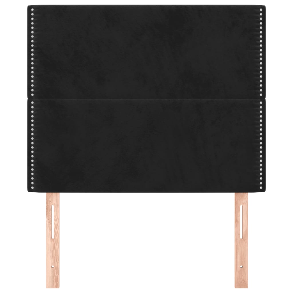 Testiera 2 pz Nera 90x5x78/88 cm in Velluto