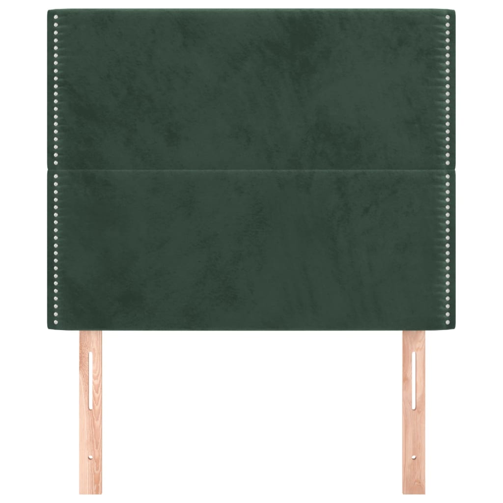 Testiera 2 pz Verde scuro 90x5x78/88 cm in Velluto