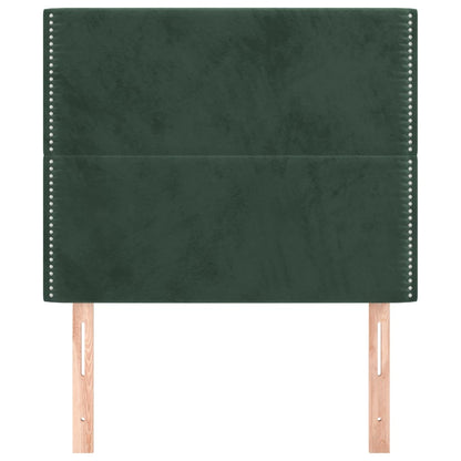 Testiera 2 pz Verde scuro 90x5x78/88 cm in Velluto