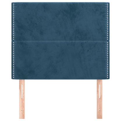 Testiera 2 pz Blu scuro 90x5x78/88 cm in Velluto