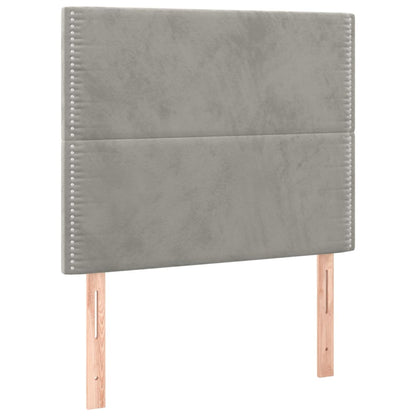 Testiere 2 pz Grigio Chiaro 100x5x78/88 cm in Velluto