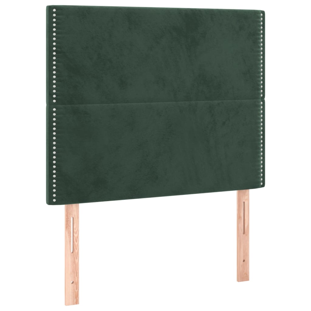 Testiere 2 pz Verde Scuro 100x5x78/88 cm in Velluto