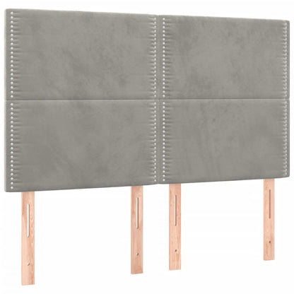 Testiere 4 pz Grigio Chiaro 72x5x78/88 cm in Velluto