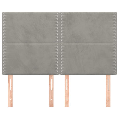 Testiere 4 pz Grigio Chiaro 72x5x78/88 cm in Velluto