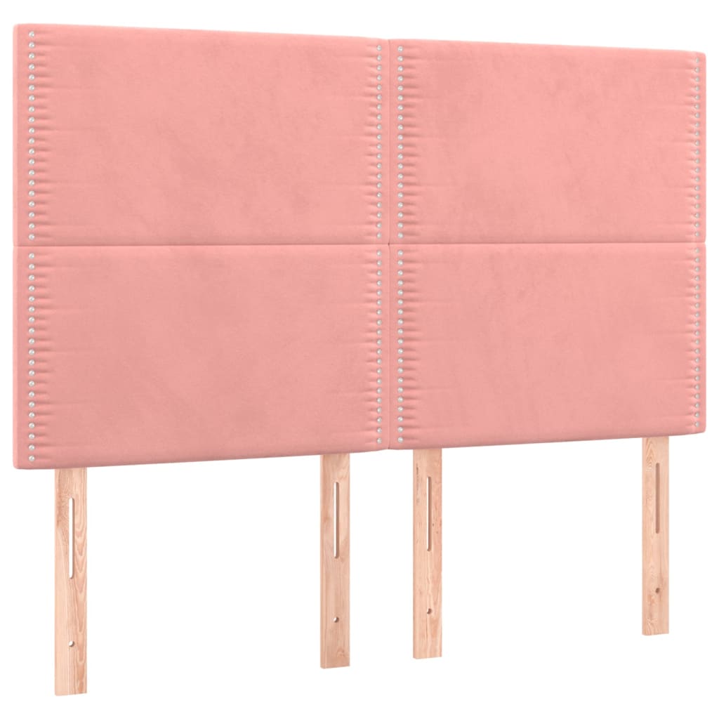 Testiere 4 pz Rosa 72x5x78/88 cm in Velluto