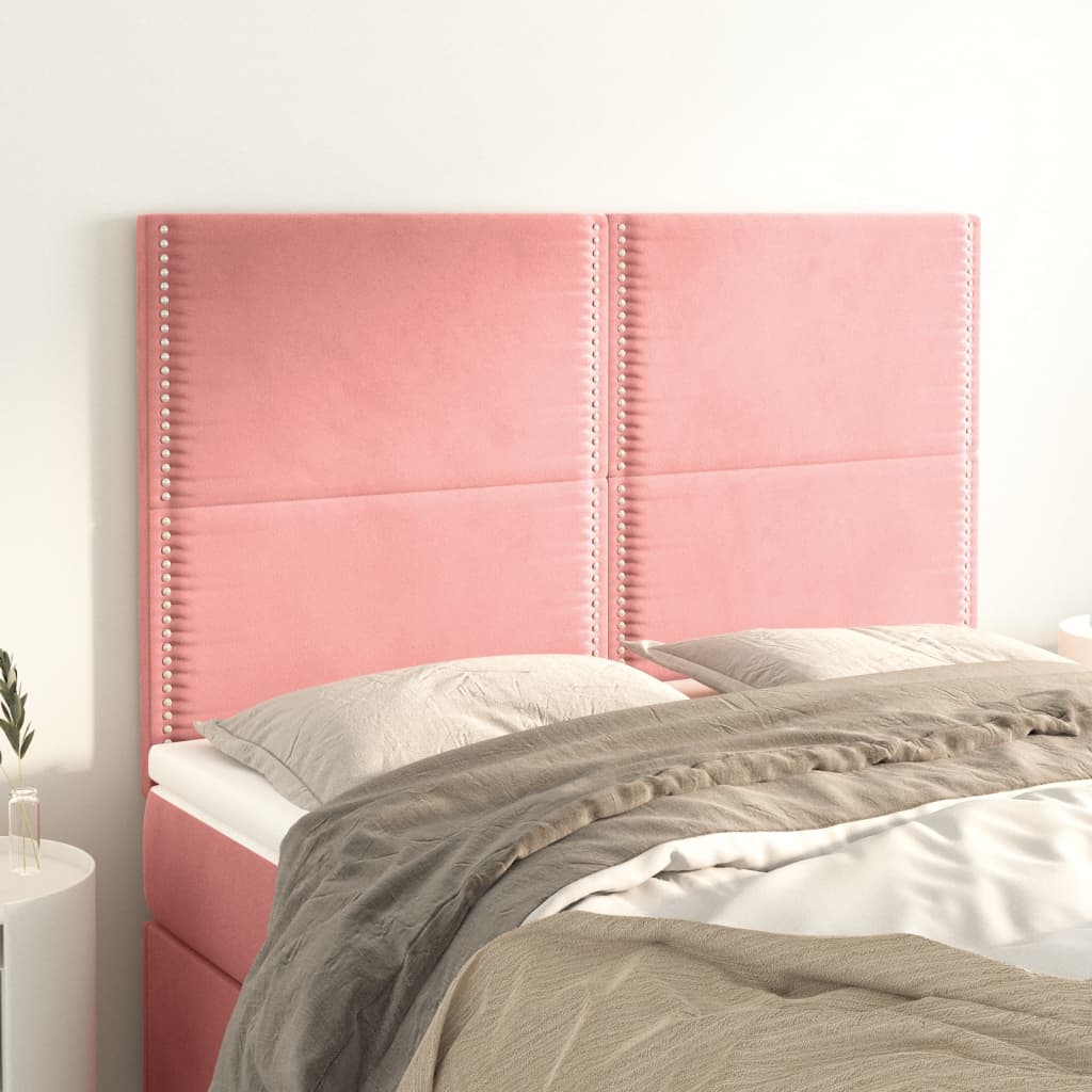 Testiere 4 pz Rosa 72x5x78/88 cm in Velluto