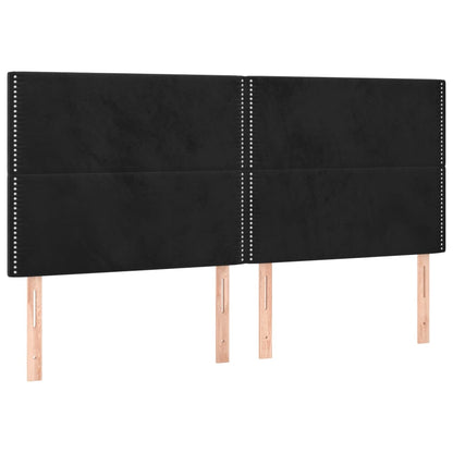 Testiera 4 pz Nera 80x5x78/88 cm in Velluto