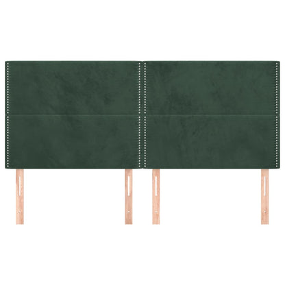 Testiera 4 pz Verde Scuro 80x5x78/88 cm in Velluto