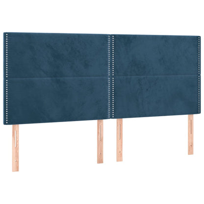 Testiera 4 pz Blu Scuro 80x5x78/88 cm in Velluto